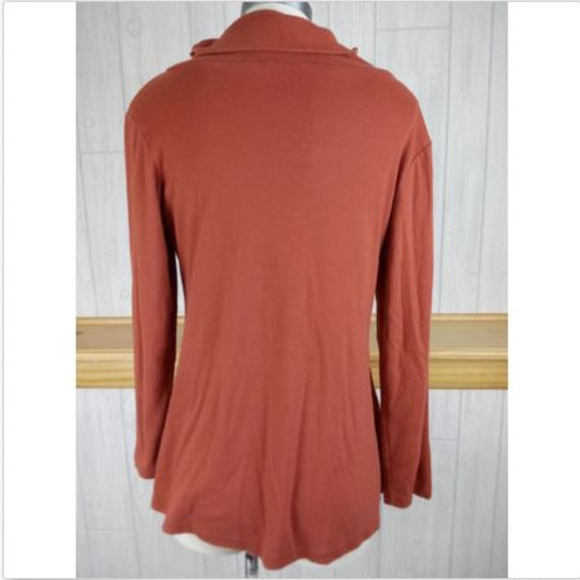 🦃Miusey Cowl Neck Tunic Top, Fall Harvest Orange - Picture 6 of 7